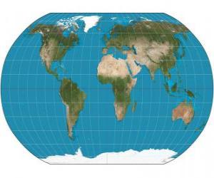 пазл Карта земли. Карта с проекцией Робинсон, который позволяет представление всего мира